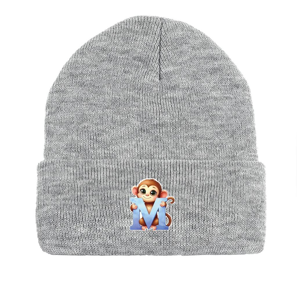 1pc, Alphabet A To Z and Animals Print Knitted Cap Beanie, 260 Knit Hats To Choose, for Men And Women