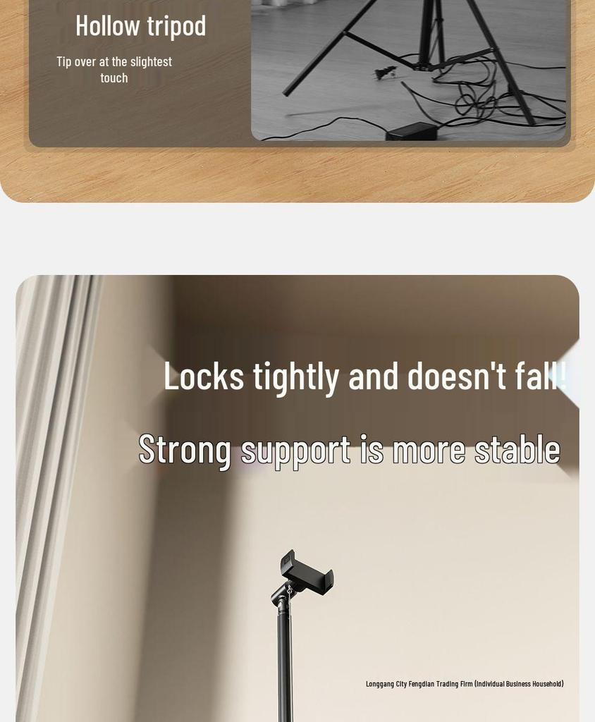 Universal Multi-Functional Tripod Stand for Mobile Phones - Desktop & Floor Use