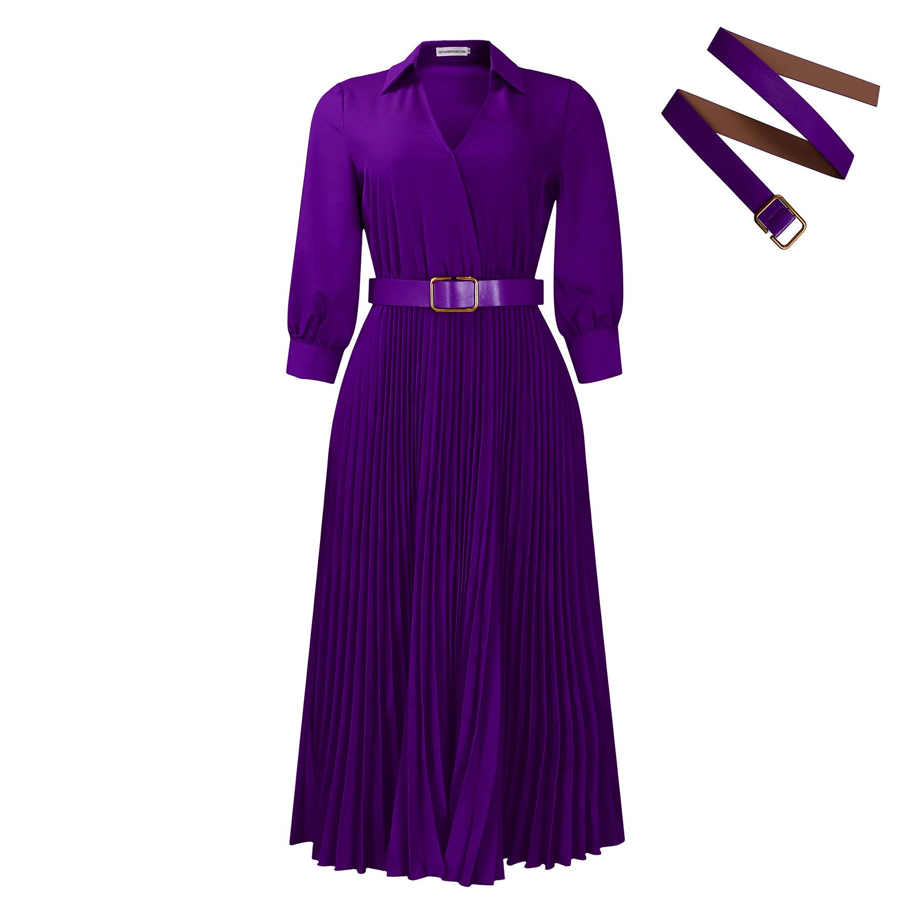 

Women Yellow V-Neck Wrap Plaid Midi Dress with Belt XXXL