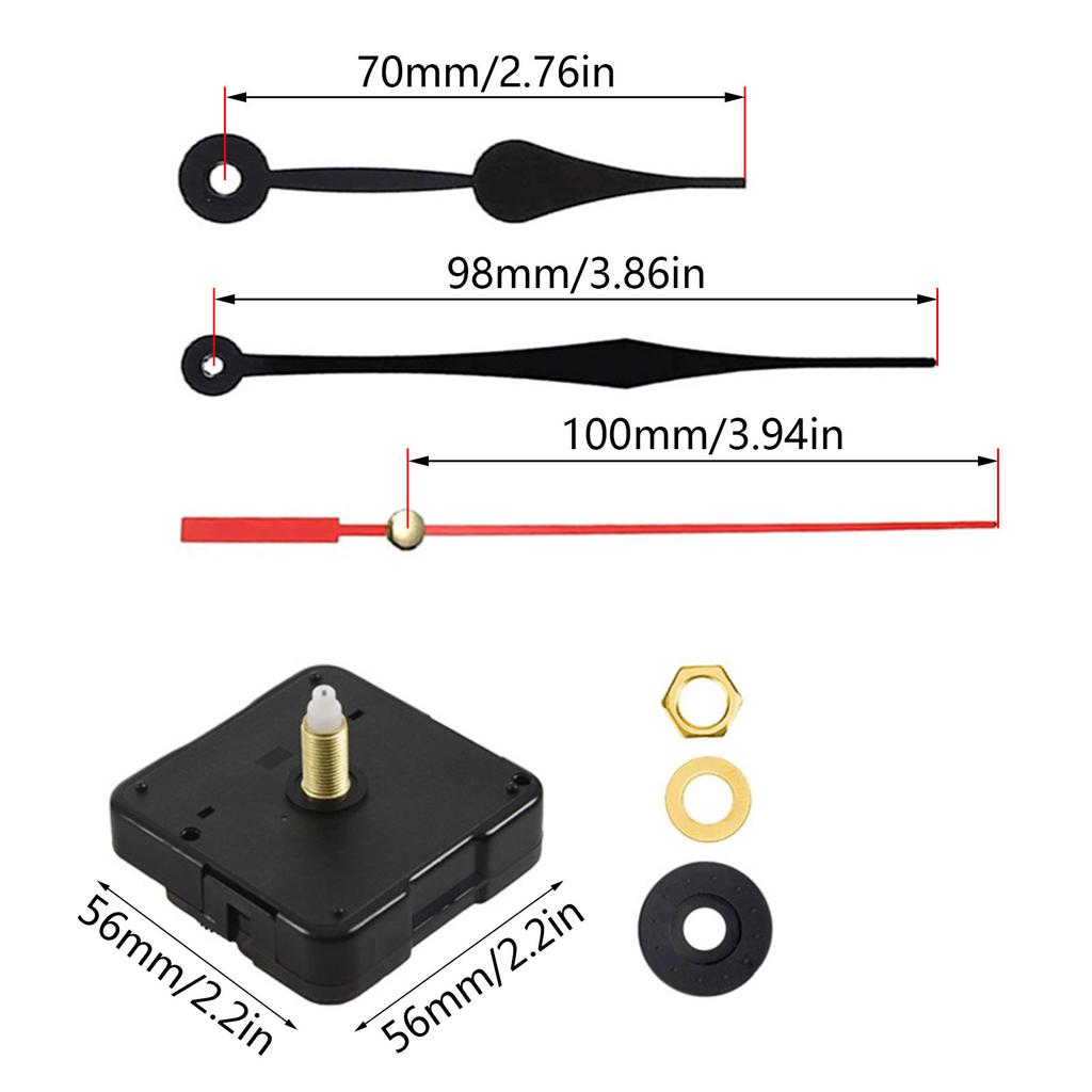 DIY Quartz Clock Movement Mechanism DIY Repair-Parts Wall Clock Movement Mechanisms Kit 0.35Inch Maximum Dial Thickness
