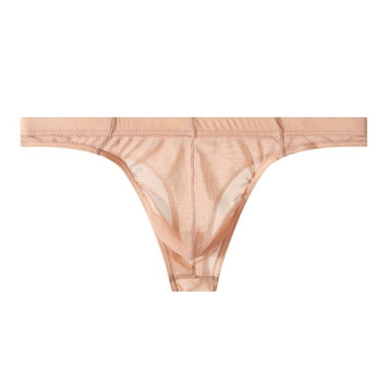 3Pcs Men Sheer Mesh Thongs Breathable Low Waist Sexy Underpants Solid Color Tight Fitting Thong Briefs for Daily Wear