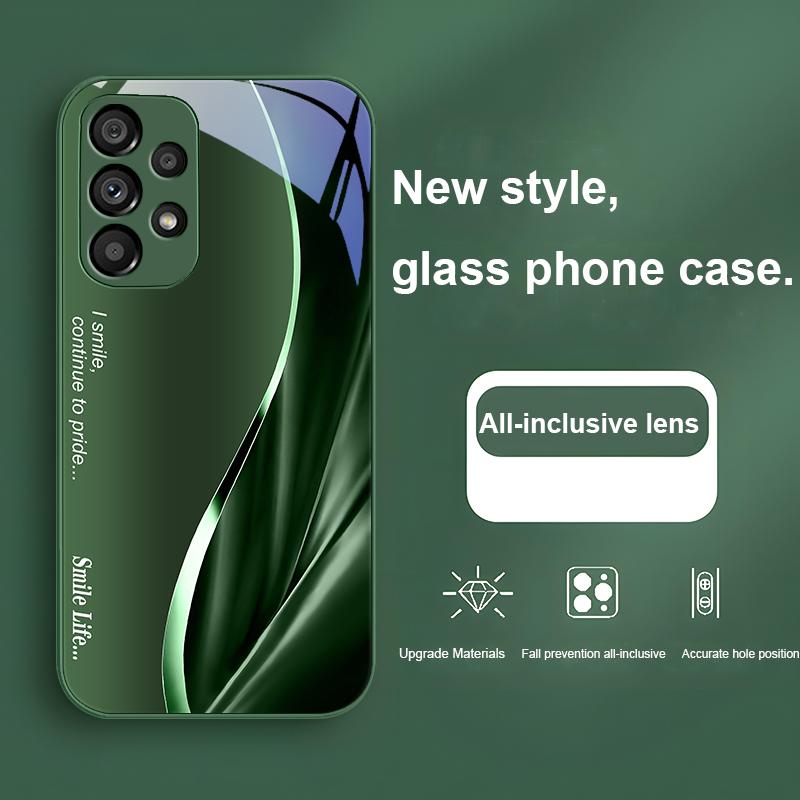 Continue Bean Green For Samsung Galaxy Note 8 9 S10 Plus S20 S21 FE S23 Ultra A70 72 73 50 51 52 53 Tempered Glass Phone Case
