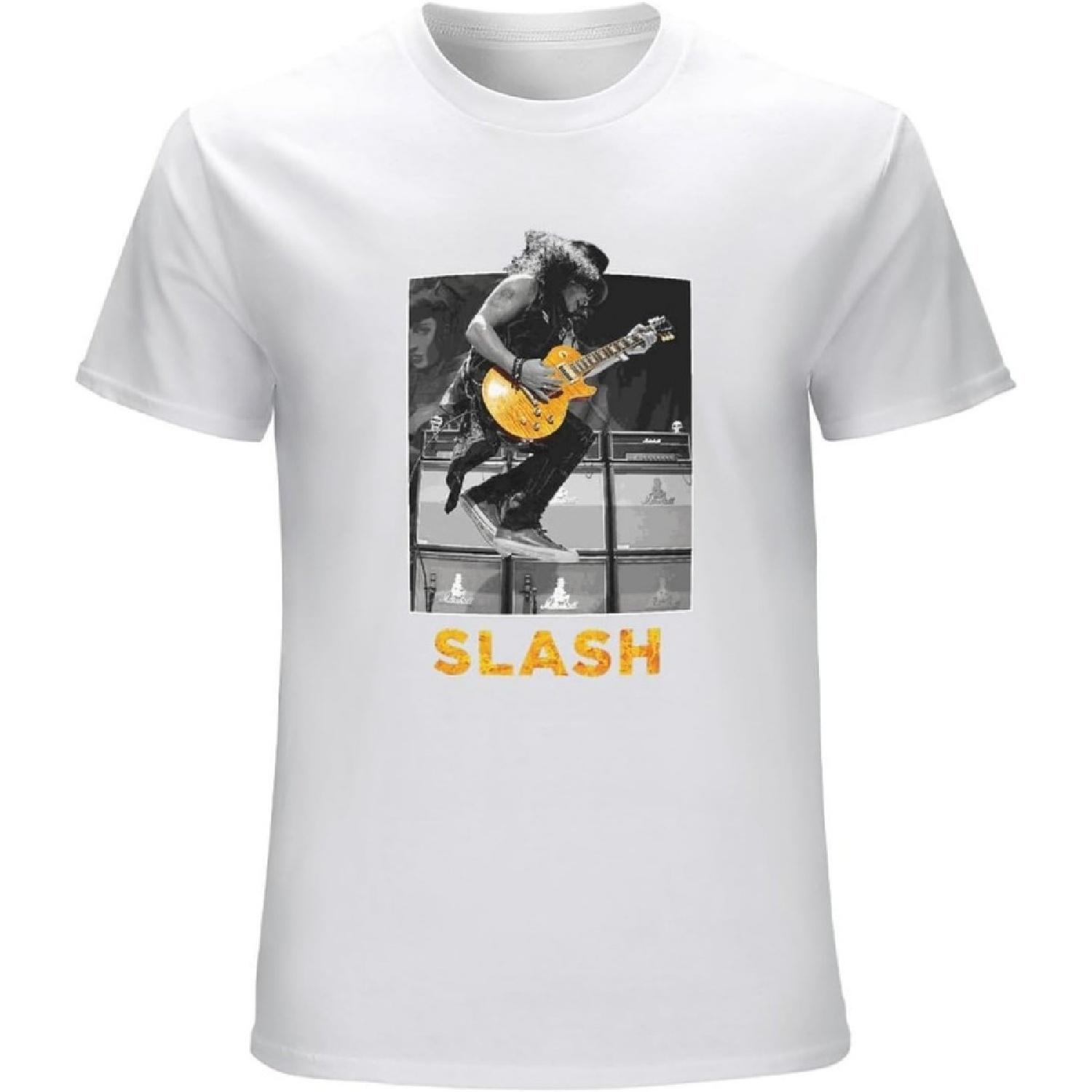 LUCKYBOY UNDERWEAR Men s Slash Guitar Jump T-Shirts White S