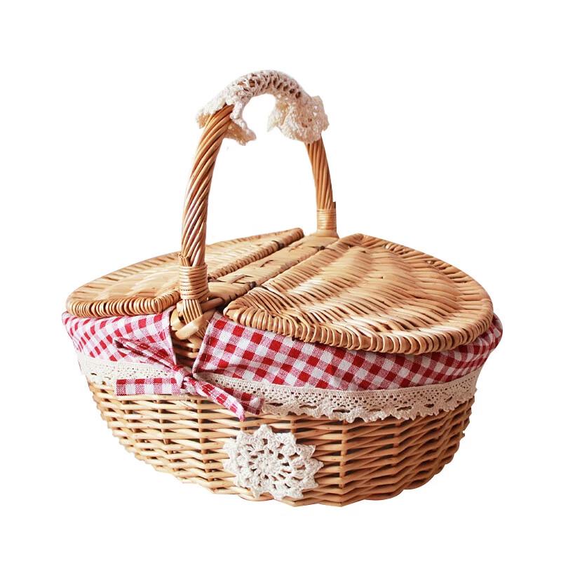 

KODENOR Wicker Outdoor Picnic Basket Small