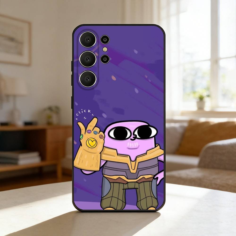 Cartoon K-Ketnipz Cute Painting Phone Case For Samsung S26,S25,24,23,22,30,21,10,9,Ultra,Plus,Lite,Black Soft Case