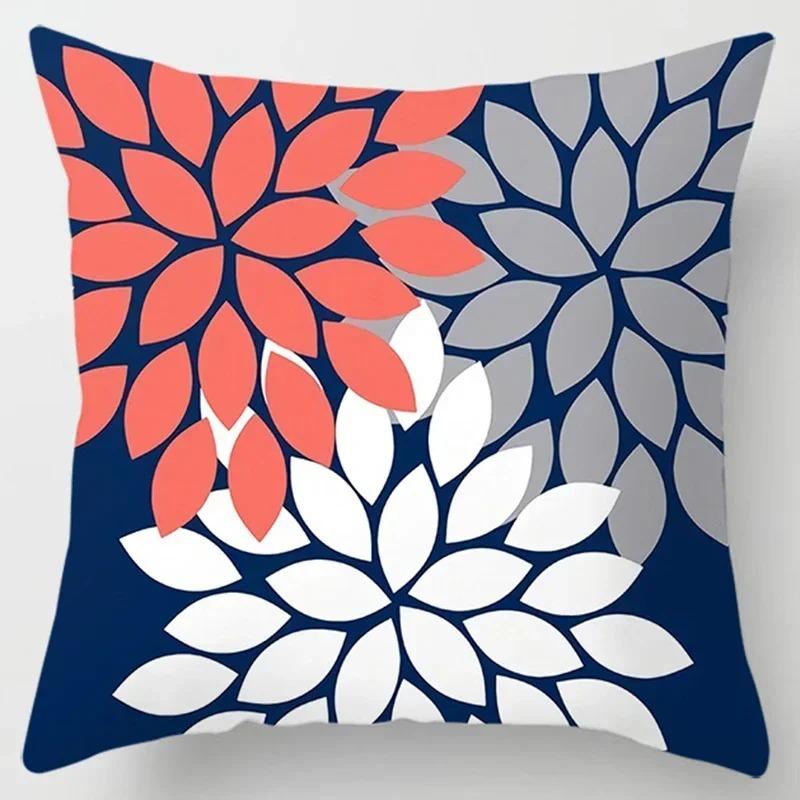 

Темно-синій Геометричний Візерунок Автомобільний Вітальня Диван Подушка Чохол Домашній Декор Модний Класичний Квадратний Наволочка 20x20Inch