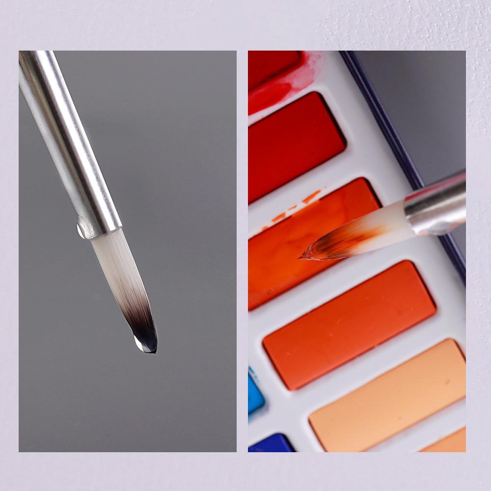 Nylon Hair 9 Pcs Brush Mixed Art Supplies Beginner Watercolor Painting Wall Paint Pigment Board Brush Acrylic Paint Set Artist