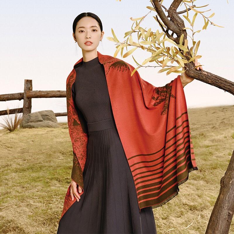 WENSLI Unisex Silk Velvet Scarf and Shawl