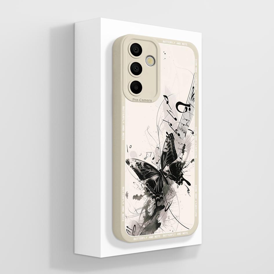 Phone Case For Samsung A15 A16 A26 A36 A56 M15 Fashion Aesthetic Butterfly Lightweight Soft Screen Protector Liquid Silicone Couples Cover For Samsung