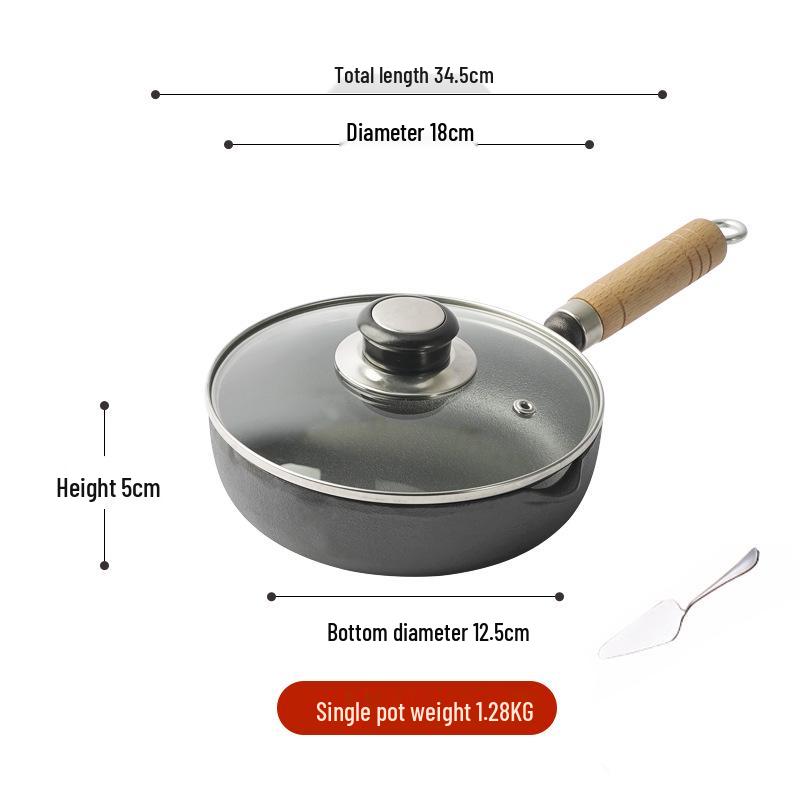 13cm Gusseisen Fritteuse für Eier & Knödel - Spritzfrei, Flachboden, Vielseitiges Kochgeschirr