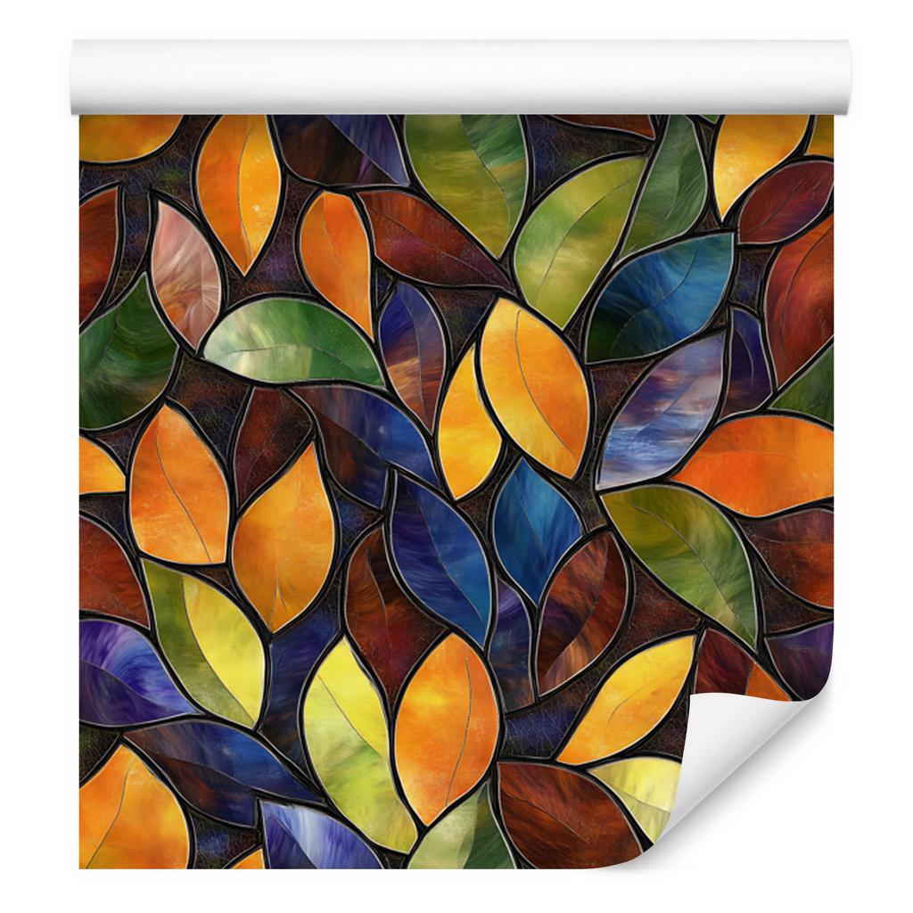 Stained Glass Wallpaper Gold, Yellow and Rust for Living Room and Bedroom 50x1000