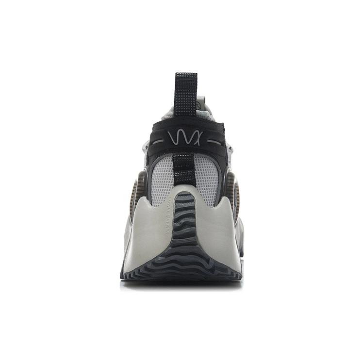 Li Ning Textil, Cuero Sintético Amortiguación Antideslizante Caña Baja Zapatillas de Baloncesto Vintage para Hombre Gris Antártico AGBR057-1