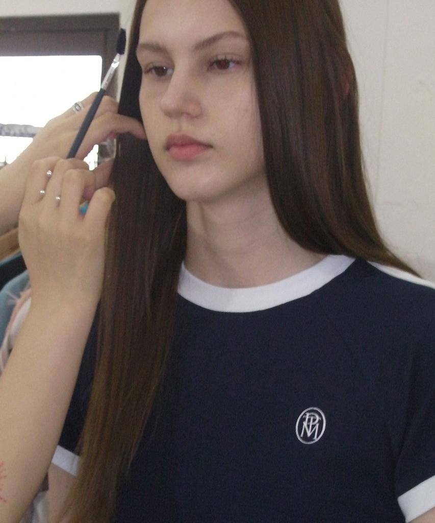 PARTIMENTO WOMEN College Striped Ringer Tee_Navy