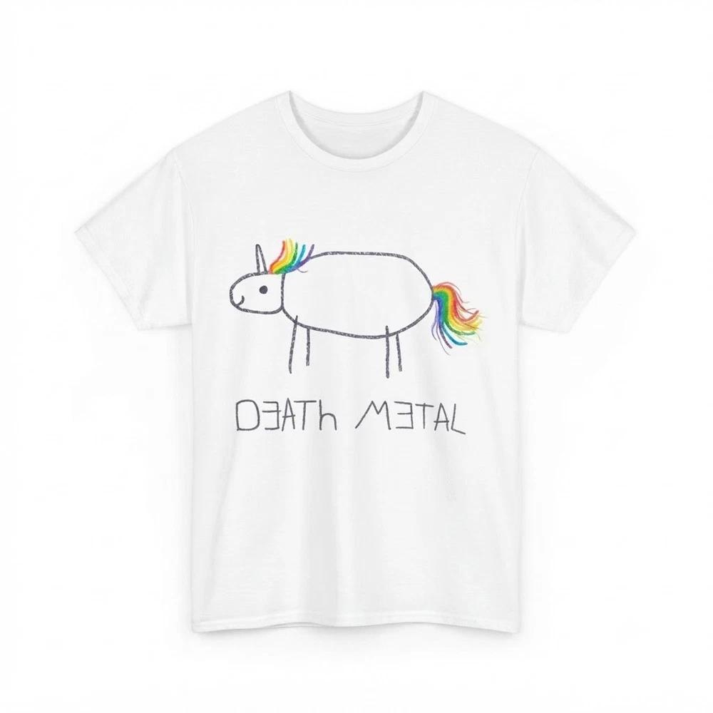 Death Metal Unicorn Sarcastic Heavy Metal Humor White TShirt S