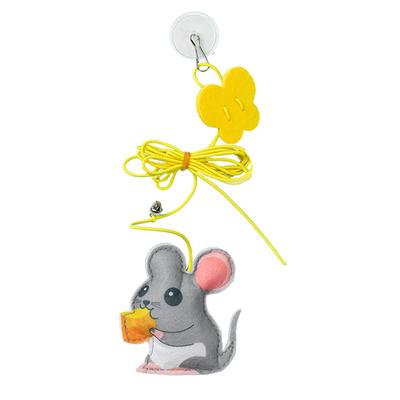 Door Cat Teaser Toy Retractable Replaceable Felt Pendant Elastic Rope Interactive Doorway Kitten Toy Mouse