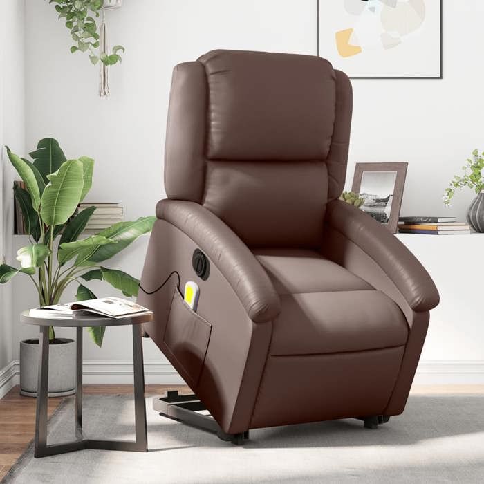 VidaXL Fauteuil Inclinable de Massage Électrique, Chaise de Relaxation avec Dossier et Repose-pied Réglables, Siège de 3204249