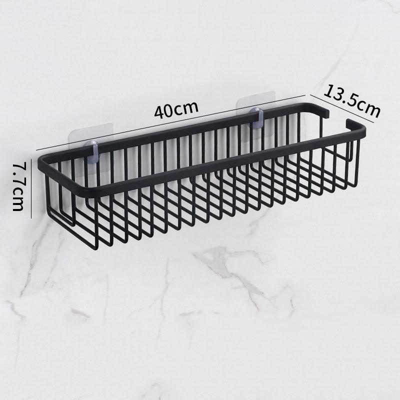 Aluminum Bathroom Storage Basket White/Black Free Nail Toilet Shower Storage Shelf Wall Hanging Bathroom Shelf