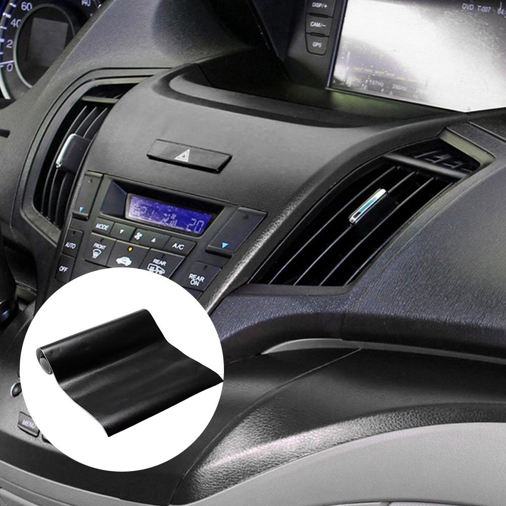 Grão de Couro Preto Adesivo Decorativo para Interior de Carro Película Envoltória para Móveis 30*200cm