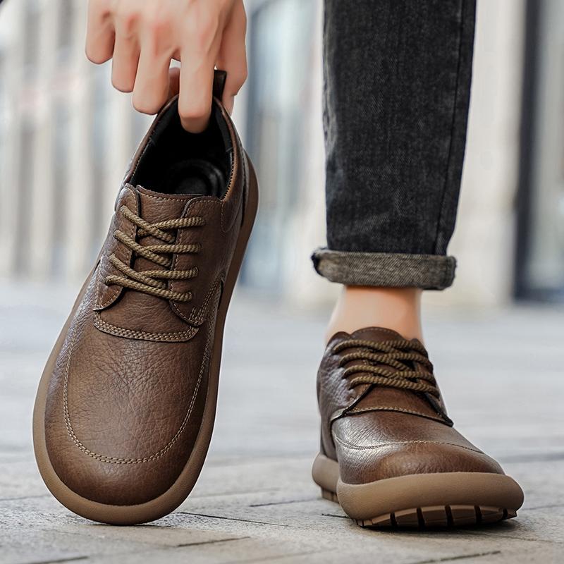 Herren Übergröße Retro Britischer Stil PU Lederschuhe Knöchel Bequem Fußgefühl Freizeitschuh Abriebfeste Laufsohle Laufschuhe