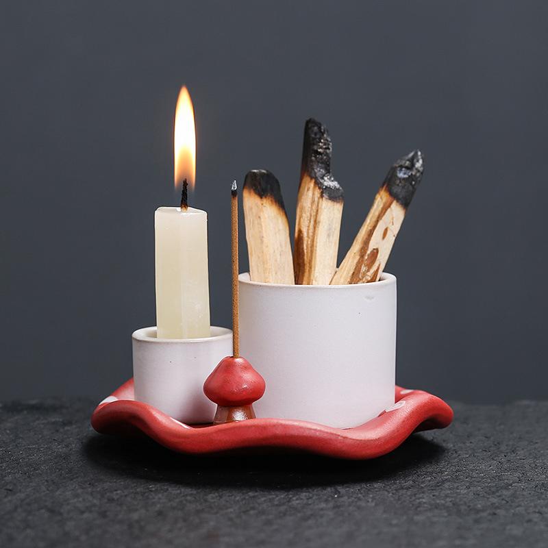 Ceramics Ambience Multipurpose Crafts Ornaments Candlestick Desktop Bookshelf Censer Bedroom Home Decoration