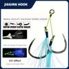 2pcs 8062 Heavy Jigging Wire Hooks - 49 Strands Steel Wire, UV Glow-in-the-Dark Design