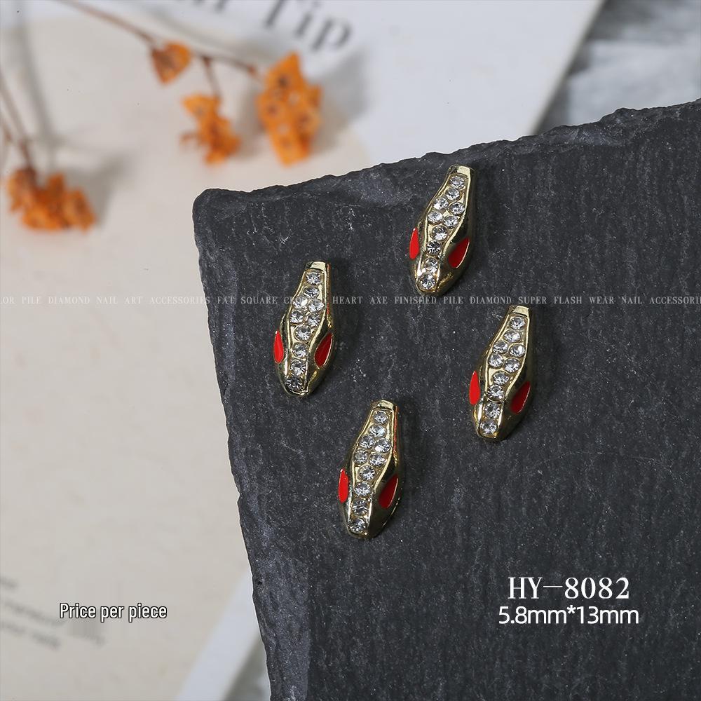 Shiny Rhinestone Snake-Shaped 3D Nail Art Accessories