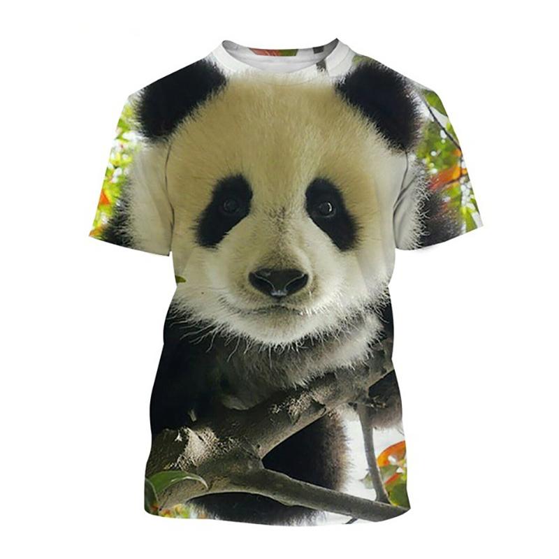 Cute Panda T Shirt Kawaii Animals 3D Print Men Women Short Sleeve T-Shirts Fashion Streetwear Harajuku Kids Tops Tees Clothing