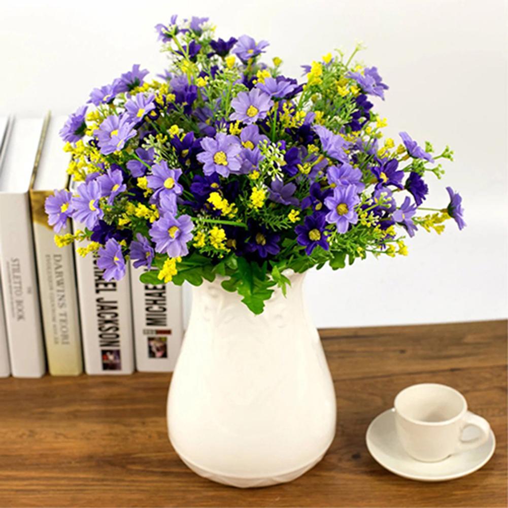 1 bukett 28 huvuden konstgjord sidenduk Blomma Söt bröllopsfestdekor