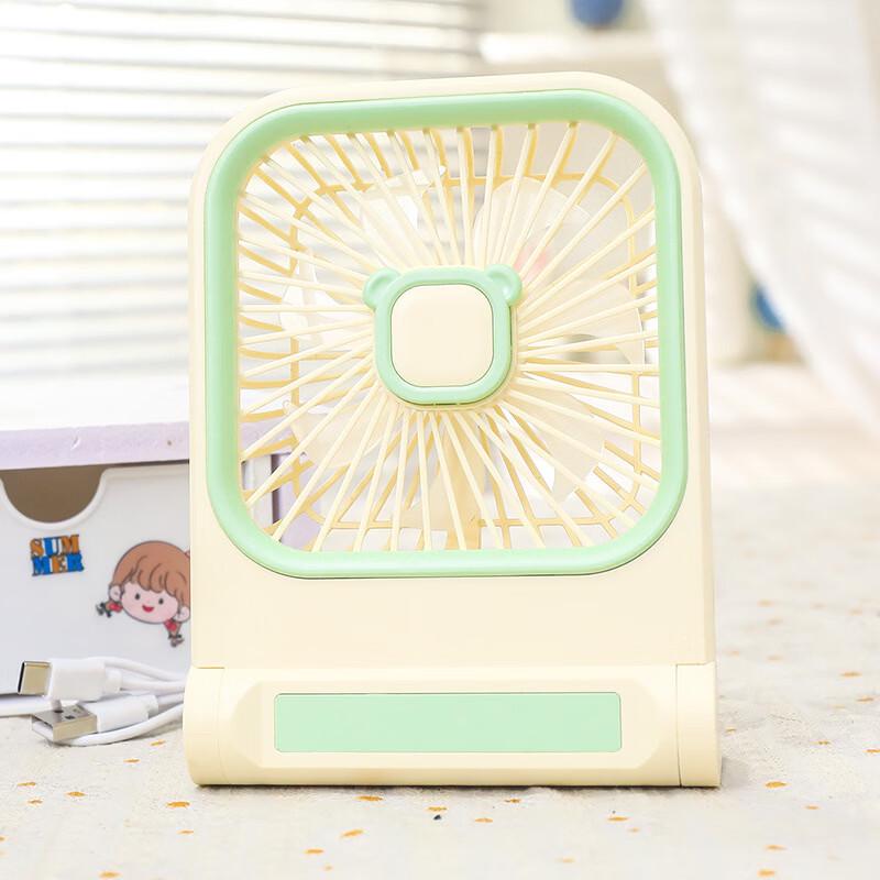 LINGPAN Cream Style Desktop USB Rechargeable Fan Pack of 5