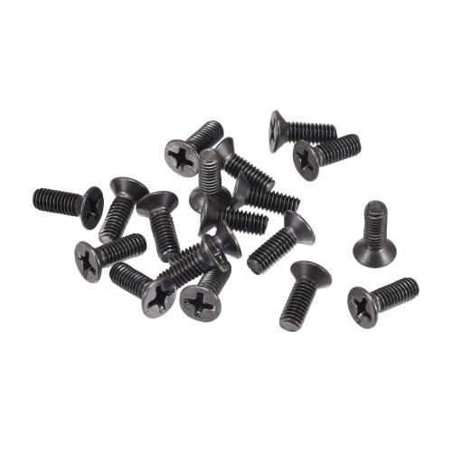 uxcell 50pcs M3.5 x 10mm Flat Head Screws, Phillips Head Fasteners, Black, for Laptops, PCs, TVs, Fans, Audio Switches