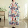 DIMANAF New 2026 Women Plus Size Summer Casual Maxi Long Dress Cotton Loose Oversize Floral Print Beach Sundress