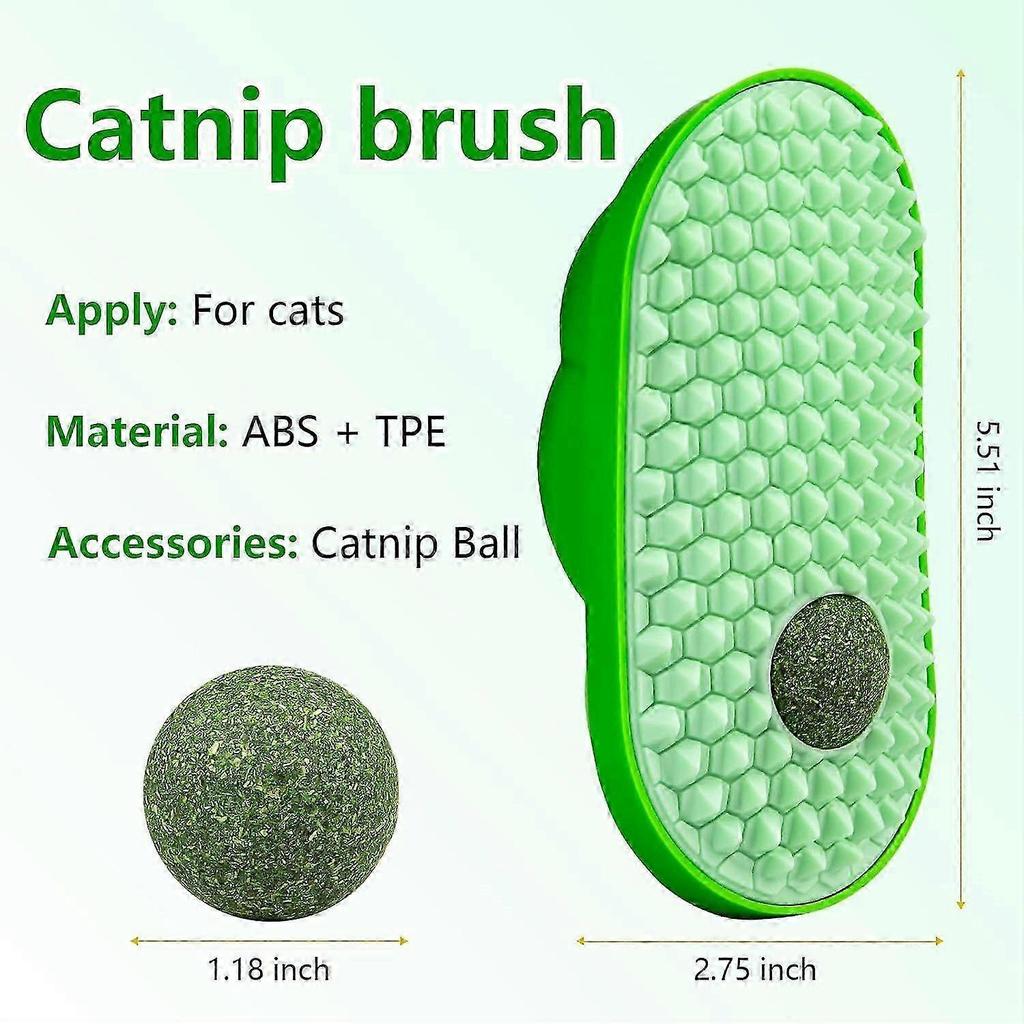 Catnip Comb, Self-Massaging Cat Brush with Catnip Ball, Wall-Mounted Corner Cat Scratching Comb, Self-Massaging Brush for Indoor Cats