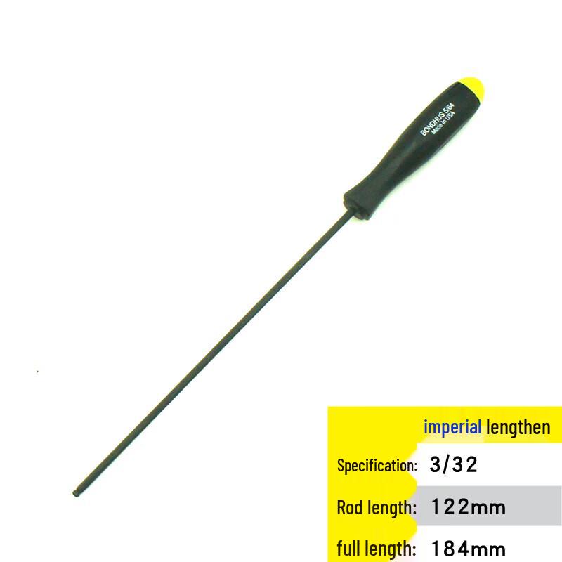 Bondhus Industrial Ball End Hex Key Wrench 3/32 x 122mm