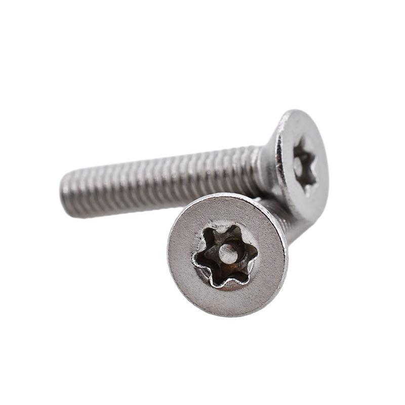 Yigu 304 Tamper-Proof Countersunk Torx Pin Screws, M2-M8, Flat Head, Anti-Removal