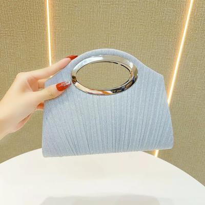 New Cross-border Celebrity Pleated Portable Banquet Bag Romantic Wedding Evening Bag Dress Bag Shoulder Messenger Dinner Bag
