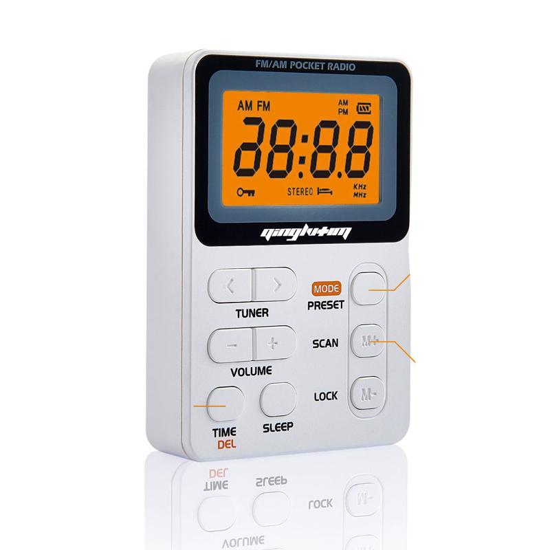 

Карманный AM/FM-радио, портативный ЖК-дисплей, радиоприемник, мини-MP3-плеер с наушниками, универсальный Walkman, поддержка TF-карт серый