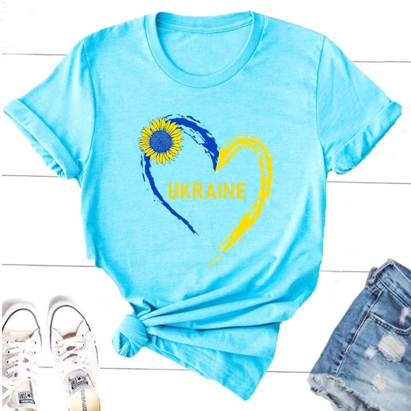 Ukraine Sunflower T-shirt Vintage Ukrainian Lovers Print Graphic T Shirts Women Short Sleeve Y2k Top Casual Tee Shirt Tops Unisex