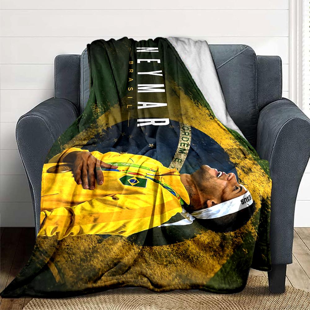 Football Legend Celebration Pose printed flannel breathable and warm blanket, a stylish home gift, suitable for home, office and bedspread use. 15a138