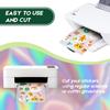 30 Sheets Premium Holographic Printable Vinyl Sticker Paper for Inkjet Printer, 8.5x11" Holographic Printer Paper Waterproof, Dries Quickly, Vivid