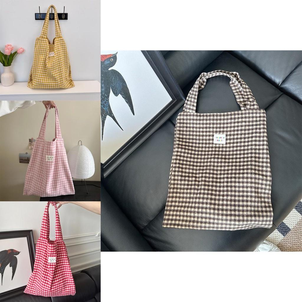 Stylish Plaid Wool Tote Bag For Casual Chic Commuting Versatile Shopping Use