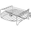 Air Fryer Rack XL Air Fryer Accessories Set of 2, Double Layer Rack with Skewer, Stackable Metal Holder
