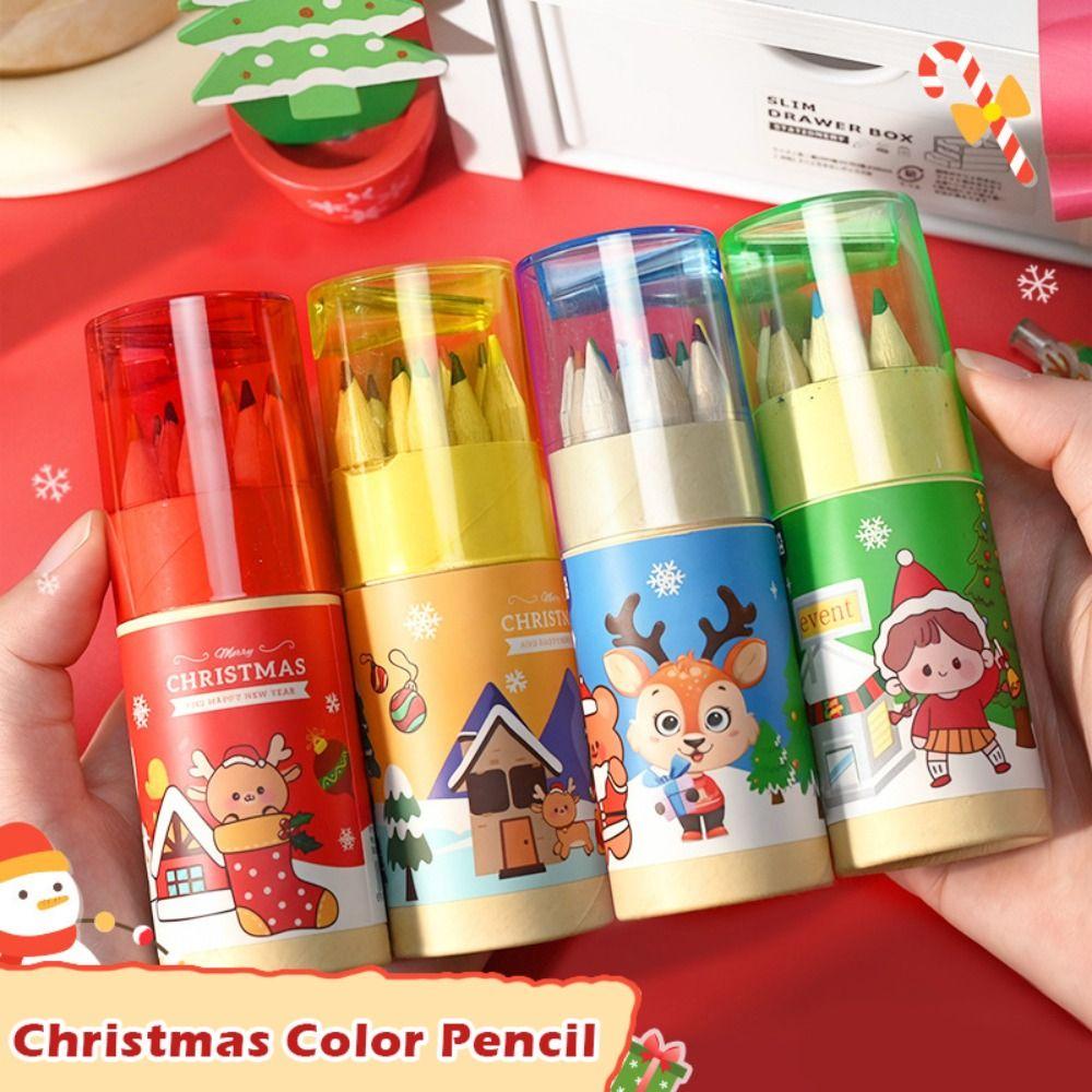 12pcs 12 Colors Drawing Graffiti Pencil with Sharpener Art Painting Pencil  School Office