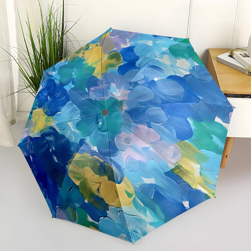 

1pc Abstract Painting Automatic Open/Close Folding Umbrella - Compact 8-Rib Design, Daily Use, Perfect Gift for Friends & Family yy260327075