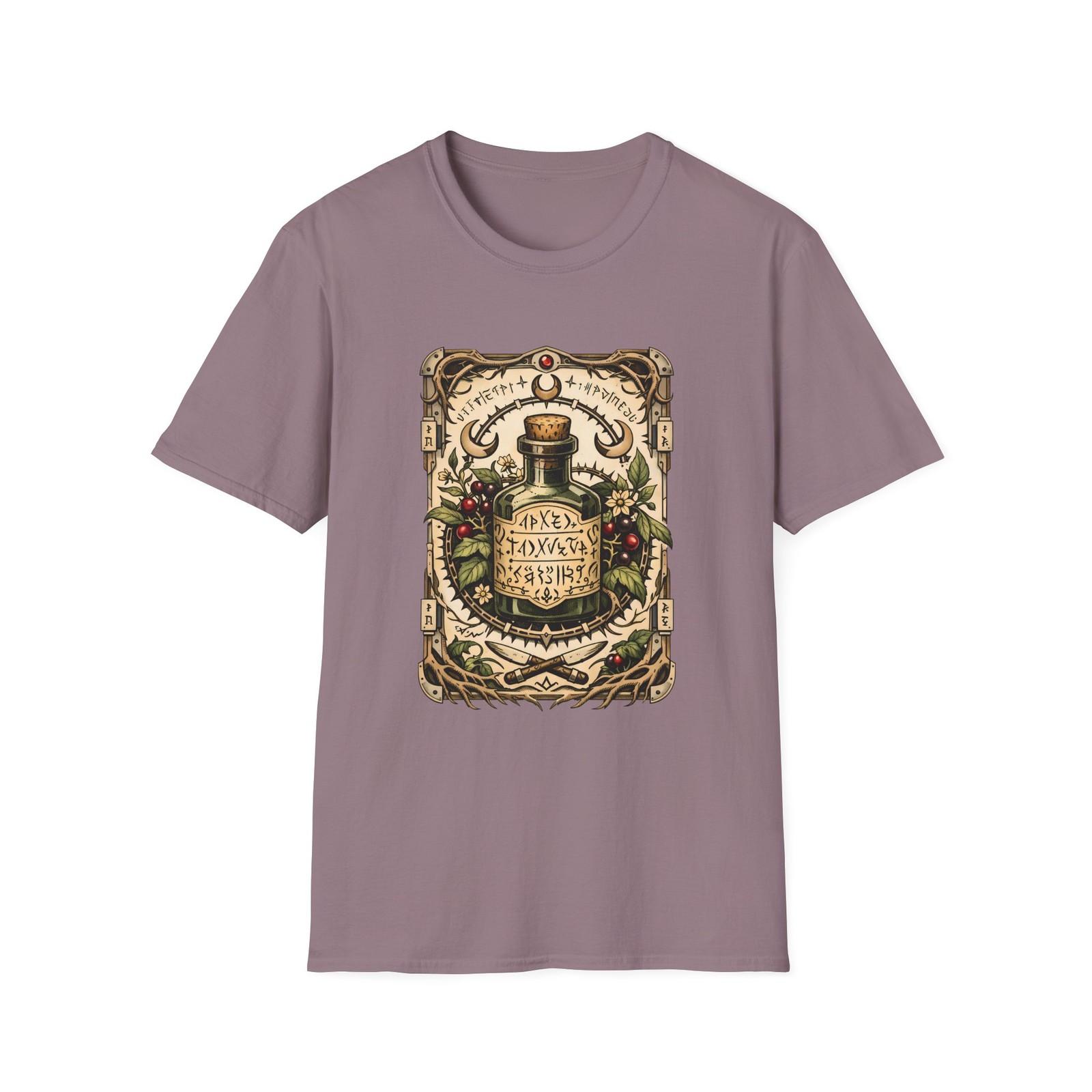 Poison Bottle Gothic Witchy Herbal Fictitious Symbol Unisex Softstyle T-Shirt S