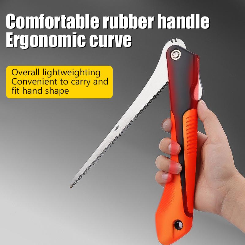 Manual Folding Saw SK5 Steel One-Button Folding Design Hand Saw Ergonomic Non-Slip Grip Handle Sharp Cutting Wood Garden Saw