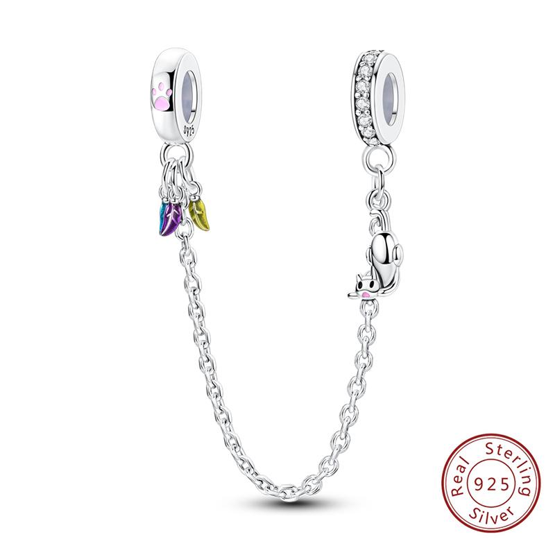 Girl New Stars Safety Chain Clip Charms Metal Key Locks Pendent Fit Original Bracelets Make Your Own Festival Accessory Elegant Fashion Beautiful