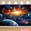 2D Flat Printing Banner for Galaxy & Solar System Tapestry - Space-Themed Wall Hanging for Bedroom, Living Room, Dorm Decor