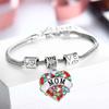 Family Members Inlaid Colorful Rhinestone Love Heart Bracelet Gift For Family**