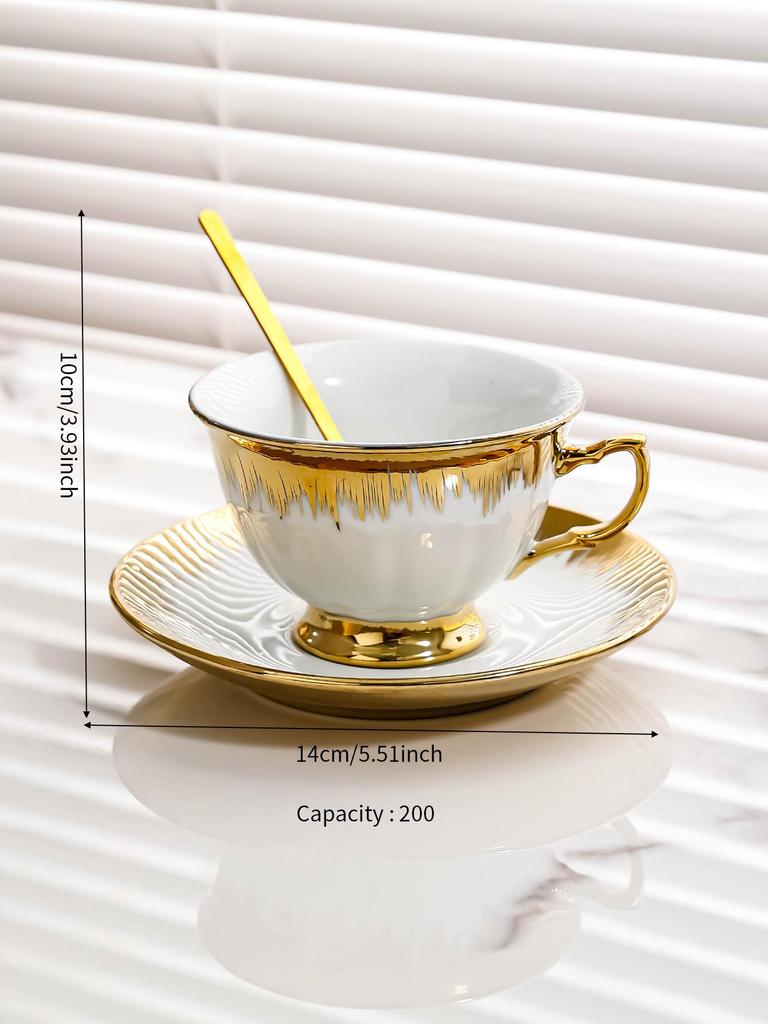 European Style Coffee and Tea Cup Set - Retro English & French Design