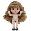 Beautiful 1/6 Movable Joint Doll Body Toys Moveable Nude 22 Ball Jointed Doll 3D Kawaii Big Head Doll with Hair Girl